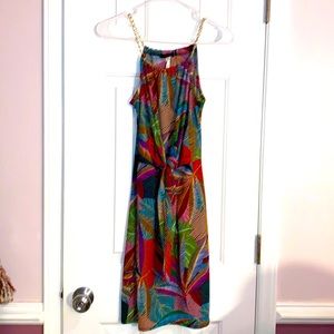 Fist Love Dress/Coverup tropical print and gold Chain size Medium